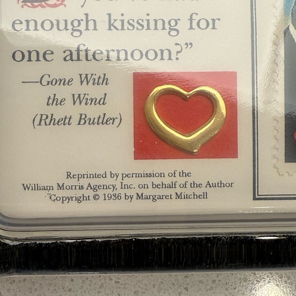 Vintage Gone With the Wind Glass Paperweight Stamp Rhett Butler Scarlett O'Hara - Picture 14 of 16